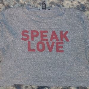 F21 Speak Love Crop Top small